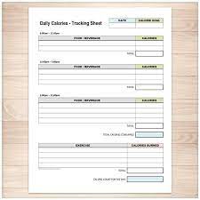Track individual calories in your diet with this daily food calorie and fat log template. Daily Calories And Exercise Tracking Sheet Printable In 2021 500 Calorie Diet Calorie Counting Calorie