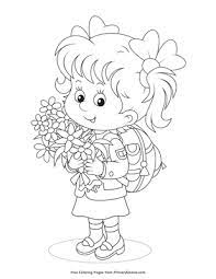 Free printable spring coloring sheets for kids that you can print out and color. Girl Holding Spring Flowers Coloring Page Free Printable Pdf From Primarygames