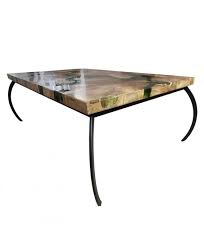 Tiziana, grande table basse ovale, marbre caramel. Salon Table Basse En Bois De Teck Et Resine Verte World S Art