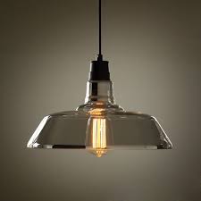 Modern Vintage Industrial Retro Smoked Glass Ceiling Lamp Shade Pendant Light