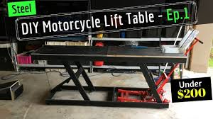The motorcycle lift table was made with some really affordable materials, including some old shop overall, wood can be more affordable to build than steel. Diy Motorcycle Lift 8 Ideas To Try Out