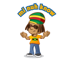 Mi Nuh Know Irie Idrin Jamaican Patwa Line Sticker Jamaican Patwa Line Sticker Jamaicans