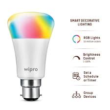 Wipro Garnet Smart Light 7w B22 Led Bulb Compatible With Amazon Alexa Google Assistant Smart Lighting Led Smart Bulb Smart Light Bulbs