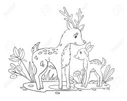 Let your mind go and color in the doodle with our free doodle coloring pages. Vector Coloring Page With Deer Mother And Her Baby Doodle Coloring Royalty Free Cliparts Vectors And Stock Illustration Image 144436132
