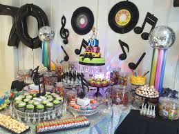 Use disco party supplies at the 70's themed party! Disco 70s Candy Buffet 70s Party Decorations 70s Party 70s Party Theme