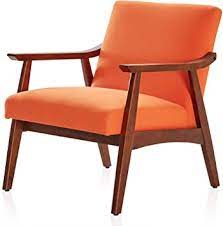 See more ideas about chair, chair design, furniture. Amazon Com Belleze Mid Century Modern Accent Chair Living Room Upholstered Linen Armchair With Wood Legs Orange Furniture Decor