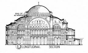 Hagia sophia at morning twilight. Hagia Sophia Section Photo Foter Dini Mimari Hagia Sophia Mimari Cizimler