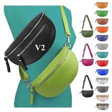 made in italy obc damen leder tasche gurteltasche crossbody kln1009 schultertasche bauchtasche taschen