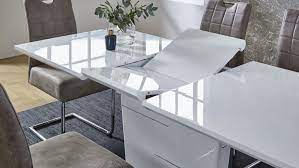 Schnelle lieferung große auswahl garantierte sicherheit. Esstisch Sila Weiss Hochglanz Lackiert Ausziehbar 140 180 Cm