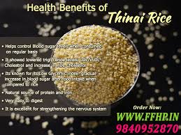 Health Benefits Of Foxtail Millet Thinai Rice