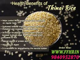 health benefits of foxtail millet thinai rice