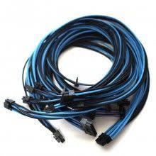 Black And White Sleeved Cables Seasonic Single Sleeved Power Supply Modular Cables Full Set Black Uv Blue Uv Blue Modular Cables