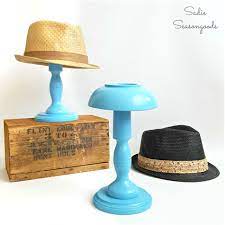Diy Hat Stand From Wooden Candlesticks And Bowls Diy Hat Stand Wooden Candle Sticks Diy Hat