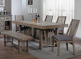Sonder 6 Pc Dining Set W Bench Wood Dining Table Solid Wood Dining Table Rustic Kitchen Tables