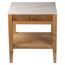 Marble And Wood One Drawer Accent Table Threshold Image 1 Of 4 Wood Accent Table Marble End Tables Side Table Wood