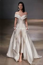 2018 Off Shoulder Garment Evening Dresses With Jumpsuit Custom Make Vestidos Festa Women Fashion Occasion Prom Dress Zuhair Murad Evening Dresses Uk Online Fish Designer Evening Dresses White Evening Dress Elegant