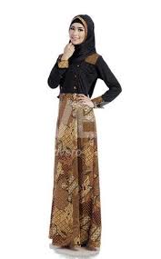 Gamis syari polos wanita muslim kombinasi brukat busui kancing depan: Batik Gamis Kombinasi Polos Batik Mania