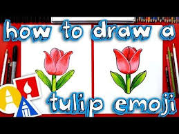 49 How To Draw The Tulip Emoji Youtube Art For Kids Hub Tulip Drawing Drawings