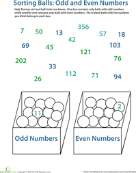 Sorting Odd And Even Numbers Worksheet Education Com Math Counting Worksheets First Grade Math Worksheets Mathematics Worksheets