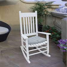 Best outdoor rocking chairs reviews. Wooden Rocking Chair White Rocker Chair For Outdoor Indoor Porch Patio Deck Garden Or Balcony Solid Wood Rocking Chair With Cushion 280 Weight Capacity Easy To Assemble K1086 Walmart Com Walmart Com