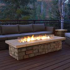 Sedona Rectangle Lp Gas Fire Table W Natural Gas Conversion Kit By Real Flame Backyard Fire Fire Pit Backyard Propane Fire Pit Table