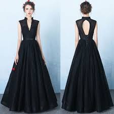 New Design Black Lace V Neck Prom Dresses Standup Neck Backless Ball Gown Prom Dress Beads Princess Long Evening Dress Gowns Graduation Dresses Gowns Dresses Trendy Dresses Prom Dresses Ball Gown