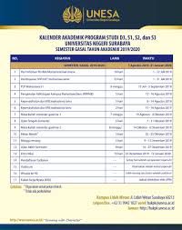 Daftar ptn (program sarjana & diploma iv) daftar politeknik negeri (program diploma iv) Universitas Negeri Surabaya On Twitter Kalender Akademik Semester Gasal 2019 2020 Humas Unesa
