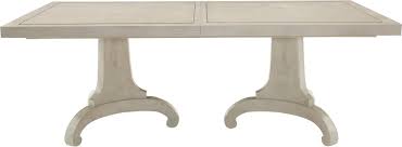 The table consists of two pieces: Bernhardt Criteria 363 242g 363 244g Double Pedestal Dining Table With Stainless Steel Inlays Baer S Furniture Dining Tables