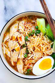 Spicy Instant Pot Ramen Noodles With Ramen Egg Bok Choy Shredded Chicken In Chicken Broth Instant Pot Recipes Instant Pot Dinner Recipes Dinner Recipes