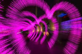 Street Heart Shaped Colored Lights In Order To Increase The Festive Atmosphere Ad Lights Order Increase Colored St Heart Shapes Photo Image Photo
