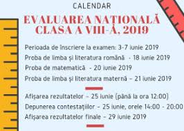 Iata calendarul pentru etapa din iunie a examenului de evaluare nationala 2021 Calendar Evaluare Nationala 2019 Suntparinte Ro