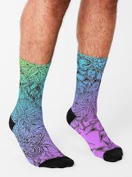 Perfect to liven up any outfit. Gradient Floral Pattern Alternative Socks By Zeichenbloq Redbubble Floral Pattern Socks Pattern