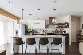 island lights and stools