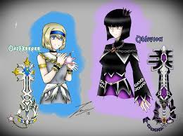 Roxas gains the ability to dual wield the oathkeeper and oblivion keyblades during the first part of day 358 (the last mission). Oathkeeper And Oblivion Personifications Drawings Kh13 For Kingdom Hearts