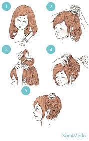 ヘア アレンジ イラスト buscar con google カワイイ髪型 セミロング ポニーテール ヘアアレンジ