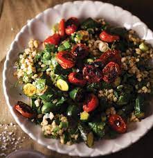 Barley Salad With Sauteed Baby Rosa Tomatoes And Baby Marrows Woolworths Taste Recipe Veggie Recipes Healthy Barley Salad Eat Salad