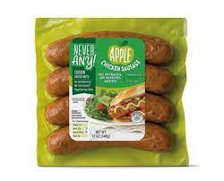 Never Any Apple Chicken Sausage Made With Beef Collagen Casing Instead Of Pork Casing Chicken Apple Sausage Chicken Sausage Apple Chicken