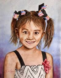 8x10 watercolor portrait of my grandniece painted 2022