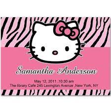 Pink Hello Kitty Zebra Baby Shower Invitations Bs243 Hello Kitty Birthday Party Hello Kitty Invitations Hello Kitty Baby Shower