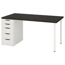 Linnmon Alex Black Brown White Table 150x75 Cm Ikea In 2020 Ikea Ikea Table Ikea Canada