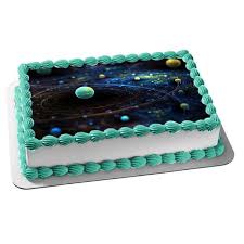 Simply visit your local walmart bakery to create a custom cake just for you! Outer Space Planets Galaxy S Edible Cake Topper Image Abpid04725 Walmart Com Walmart Com