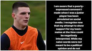 Southgate on declan rice's tweet: Declan Rice Apologises For Pro Ira Instagram Comments