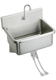 wall scrub up sink, foot control