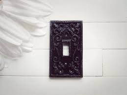 Black Light Switch Cover Lights Lighting Single Light Switch Cover Shabby Chic Decor French Country Black Light Switch Purple Lamp Shade Purple Lamp