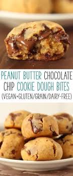 Peanut Butter Chocolate Chip Cookie Dough Bites With A Secret Chocolate Chip Cookie Dough Bites Peanut Butter Chocolate Chip Cookies Peanut Butter Cookie Dough