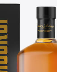 Whiskey Bottle With Box Mockup In Bottle Mockups On Yellow Images Object Mockups