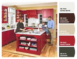 When it comes to country kitchen cabinets, a good place to start is with which material you want to use. Paint Colors From Chip It By Sherwin Williams Red Cabinets Red Kitchen Cabinets Country Kitchen