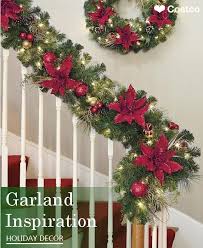 It S Time To Deck The Halls The Entryway Even The Banister With A Design Worthy Of Cel Christmas Banister Christmas Stairs Decorations Christmas Staircase