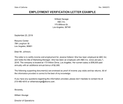 Employment Verification Letter Letter Of Employment Samples Template