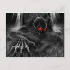 Halloween Scary Postcard Zazzle Com In 2021 Scary Wallpaper Skull Wallpaper Scary Halloween